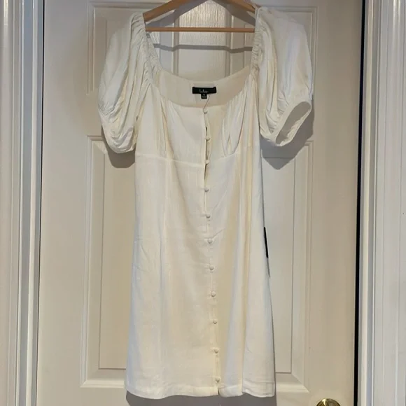 Lulu's Cream Puff Sleeve Mini Dress - Picture 3 of 4